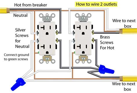 how to wire 2 electrical outlets in one box|double electrical outlet wiring diagram.